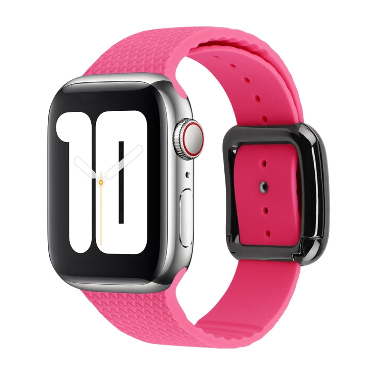 Black Buckle Silicone Watchband Compatible with Apple Watch Series, 7 41mm / 6&SE&5&4 40mm / 3&2&1 38mm