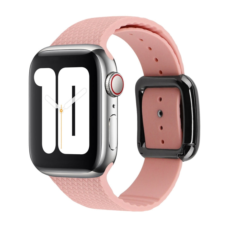 Black Buckle Silicone Watchband Compatible with Apple Watch Series, 7 41mm / 6&SE&5&4 40mm / 3&2&1 38mm