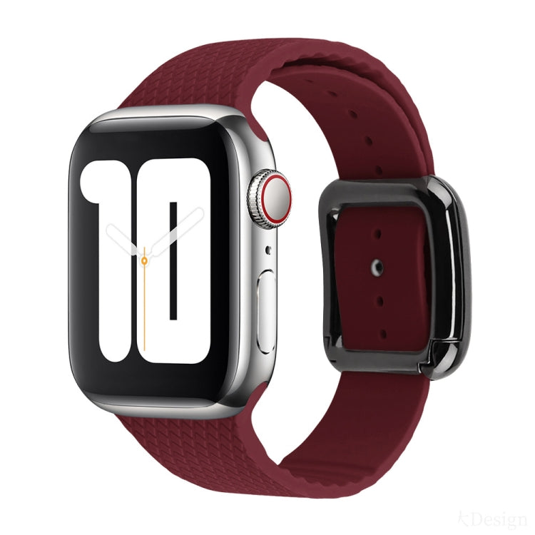 Black Buckle Silicone Watchband Compatible with Apple Watch Series, 7 41mm / 6&SE&5&4 40mm / 3&2&1 38mm