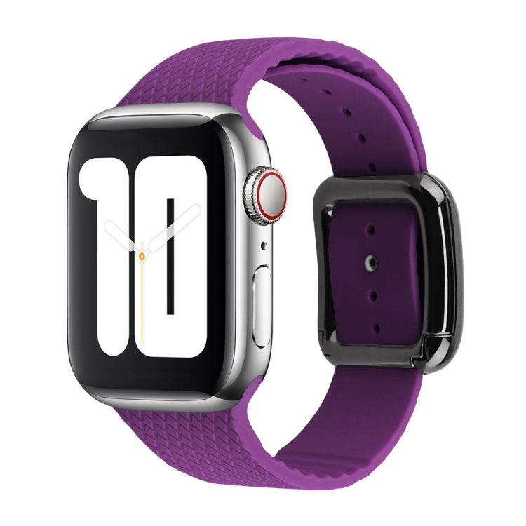 Black Buckle Silicone Watchband Compatible with Apple Watch Series, 7 41mm / 6&SE&5&4 40mm / 3&2&1 38mm