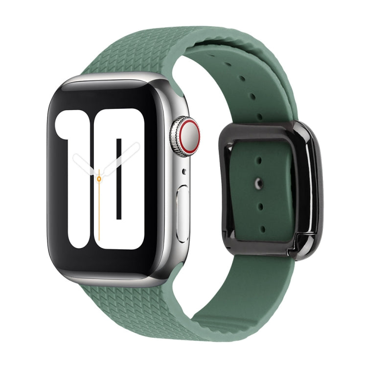 Black Buckle Silicone Watchband Compatible with Apple Watch Series, 7 41mm / 6&SE&5&4 40mm / 3&2&1 38mm