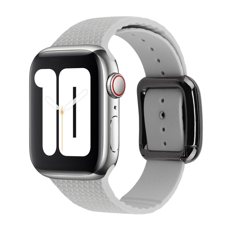 Black Buckle Silicone Watchband Compatible with Apple Watch Series, 7 41mm / 6&SE&5&4 40mm / 3&2&1 38mm