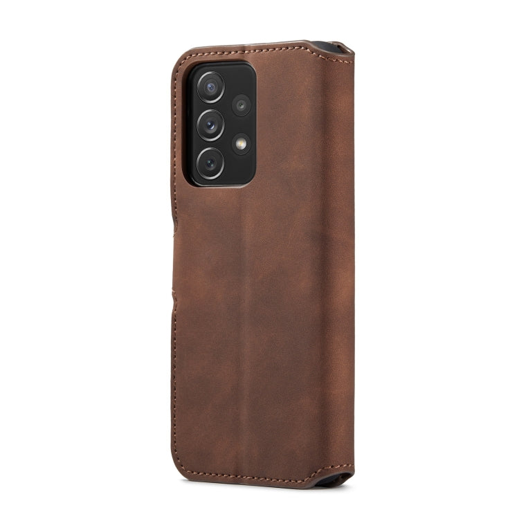 DG.MING Retro Oil Side Horizontal Flip Leather Case with Holder & Card Slots & Wallet, Compatible with Samsung Galaxy A53 5G