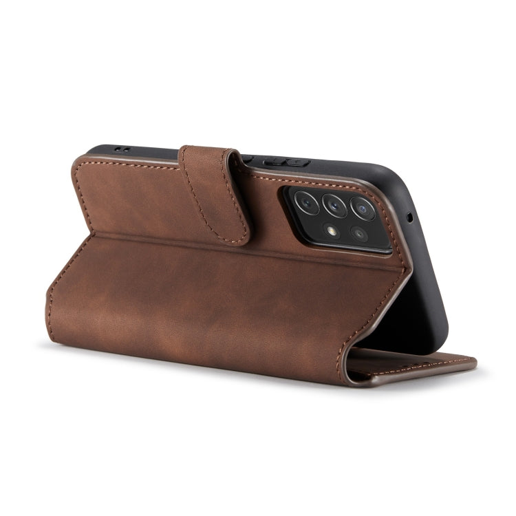 DG.MING Retro Oil Side Horizontal Flip Leather Case with Holder & Card Slots & Wallet, Compatible with Samsung Galaxy A53 5G