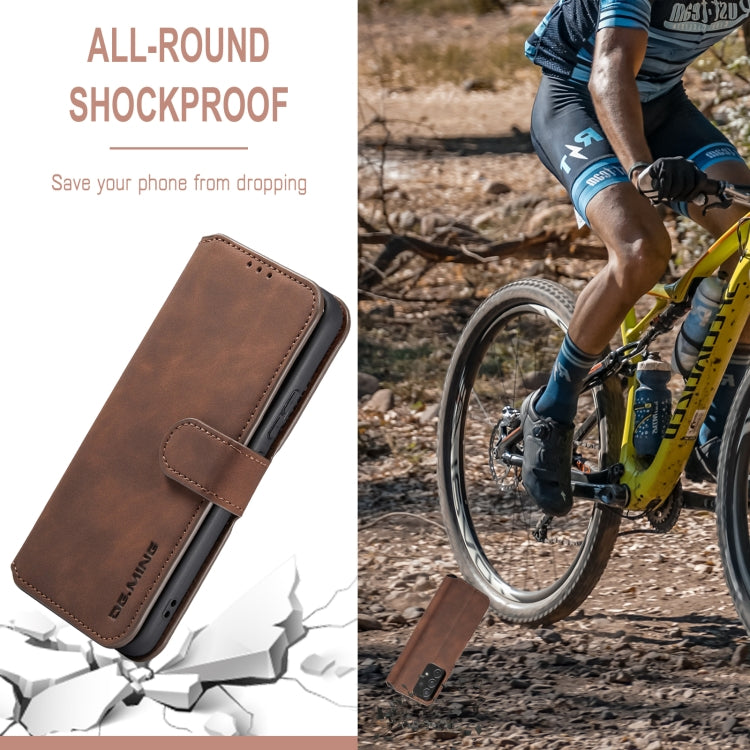 DG.MING Retro Oil Side Horizontal Flip Leather Case with Holder & Card Slots & Wallet, Compatible with Samsung Galaxy A53 5G