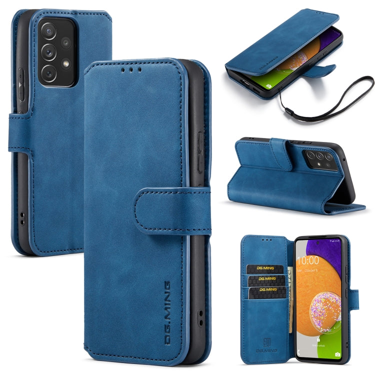 DG.MING Retro Oil Side Horizontal Flip Leather Case with Holder & Card Slots & Wallet, Compatible with Samsung Galaxy A53 5G
