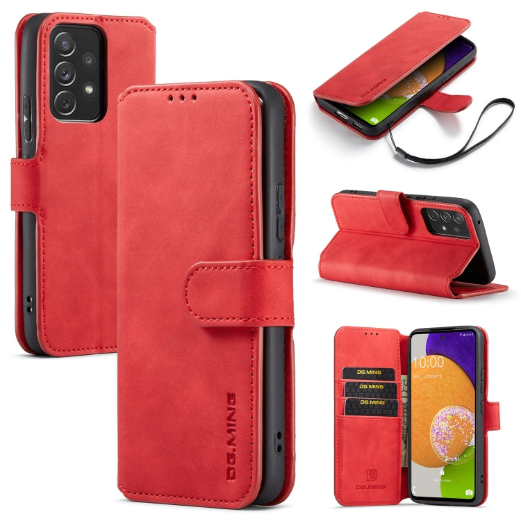 DG.MING Retro Oil Side Horizontal Flip Leather Case with Holder & Card Slots & Wallet, Compatible with Samsung Galaxy A53 5G