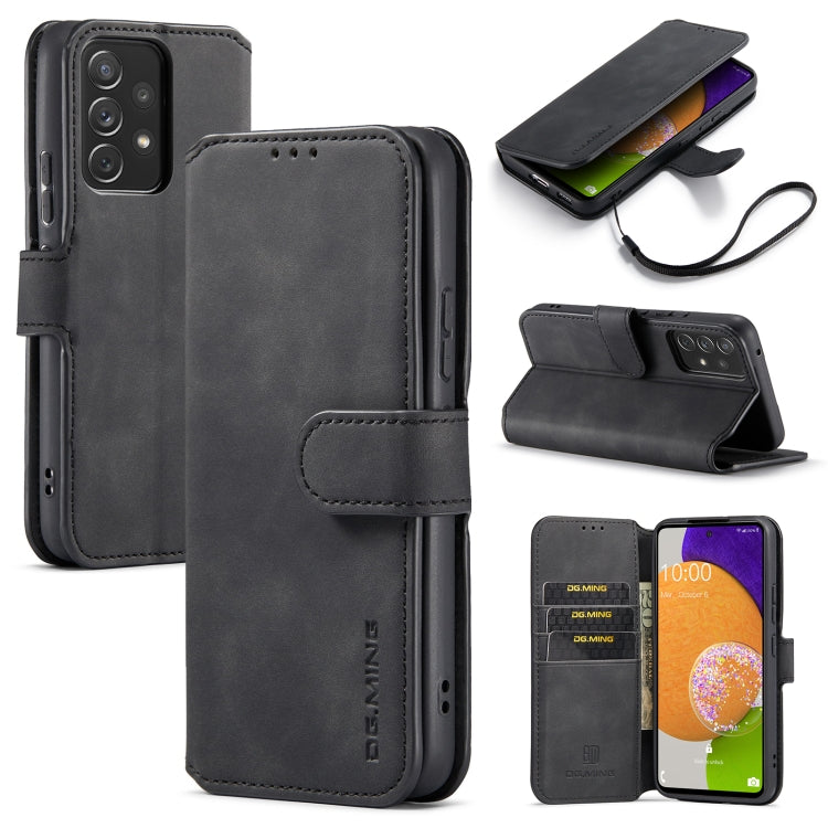 DG.MING Retro Oil Side Horizontal Flip Leather Case with Holder & Card Slots & Wallet, Compatible with Samsung Galaxy A53 5G