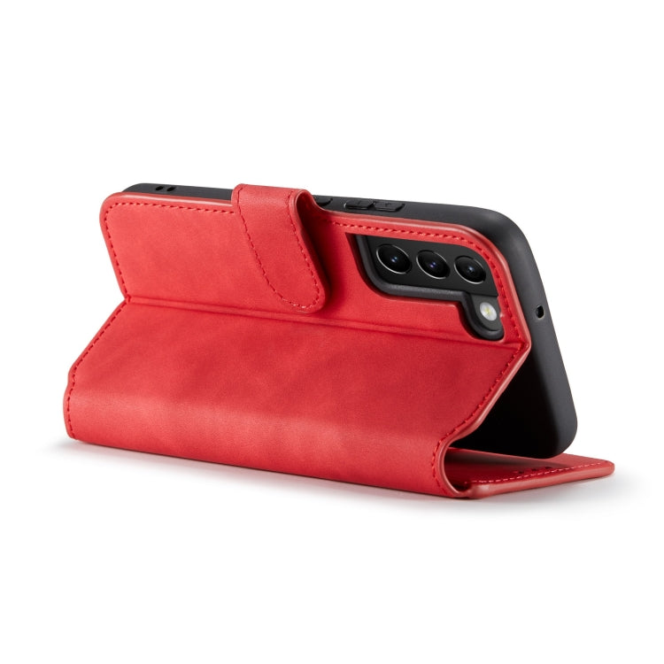 DG.MING Retro Oil Side Horizontal Flip Leather Case with Holder & Card Slots & Wallet, Compatible with Samsung Galaxy S22