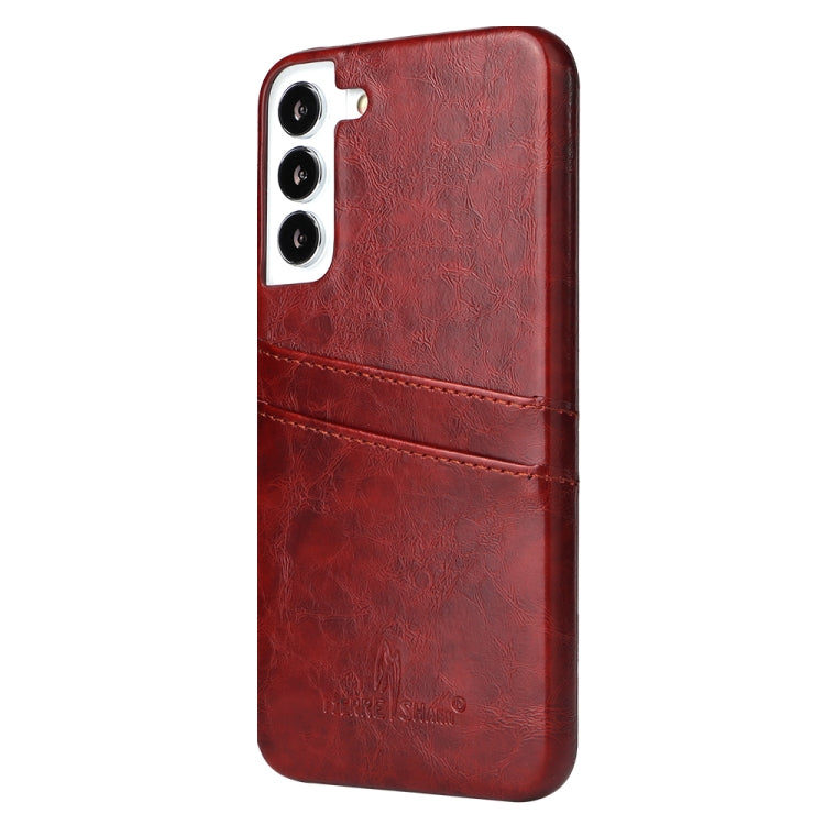 Fierre Shann Retro Oil Wax Texture PU Leather Phone Case with Card Slots