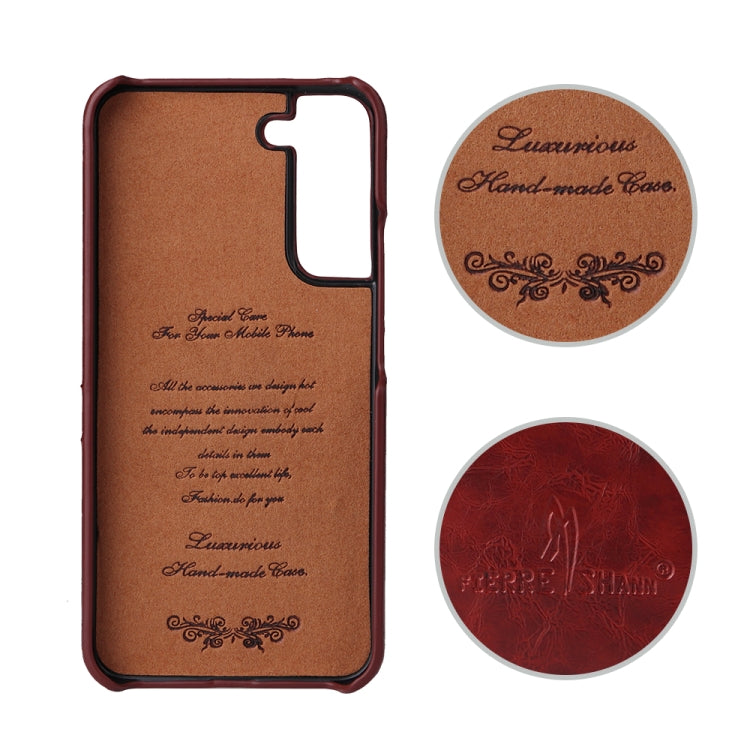 Fierre Shann Retro Oil Wax Texture PU Leather Phone Case with Card Slots