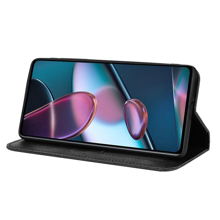 Magnetic Buckle Retro Crazy Horse Leather Phone Case, Compatible with Motorola Moto Edge 30 Pro/Edge+ 2022/Edge X30