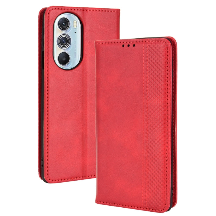 Magnetic Buckle Retro Crazy Horse Leather Phone Case, Compatible with Motorola Moto Edge 30 Pro/Edge+ 2022/Edge X30