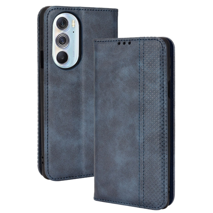 Magnetic Buckle Retro Crazy Horse Leather Phone Case, Compatible with Motorola Moto Edge 30 Pro/Edge+ 2022/Edge X30