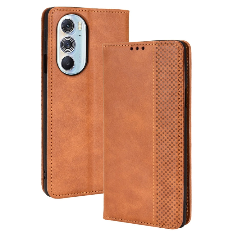 Magnetic Buckle Retro Crazy Horse Leather Phone Case, Compatible with Motorola Moto Edge 30 Pro/Edge+ 2022/Edge X30