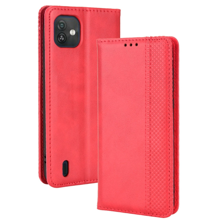 Magnetic Buckle Retro Crazy Horse Leather Phone Case, Compatible with Wiko Y82