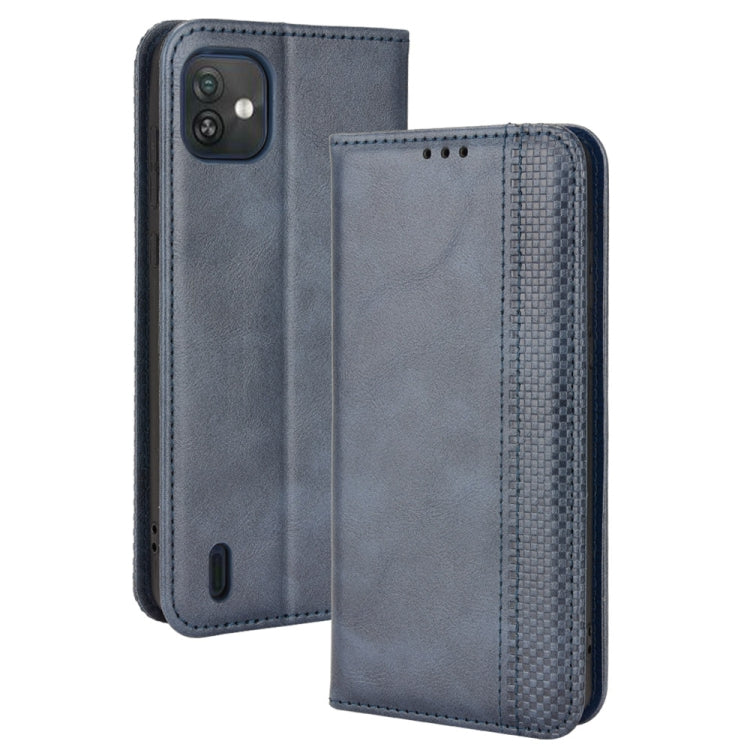 Magnetic Buckle Retro Crazy Horse Leather Phone Case, Compatible with Wiko Y82