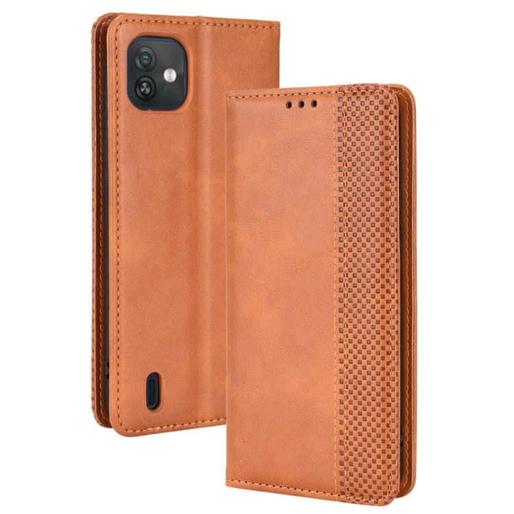 Magnetic Buckle Retro Crazy Horse Leather Phone Case, Compatible with Wiko Y82