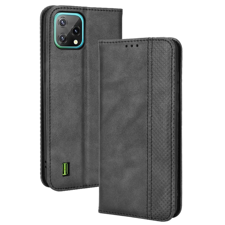 Magnetic Buckle Retro Crazy Horse Leather Phone Case, Compatible with Blackview A55