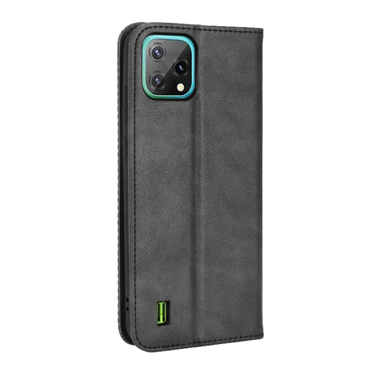 Magnetic Buckle Retro Crazy Horse Leather Phone Case, Compatible with Blackview A55