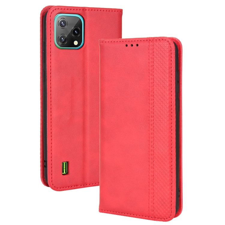Magnetic Buckle Retro Crazy Horse Leather Phone Case, Compatible with Blackview A55