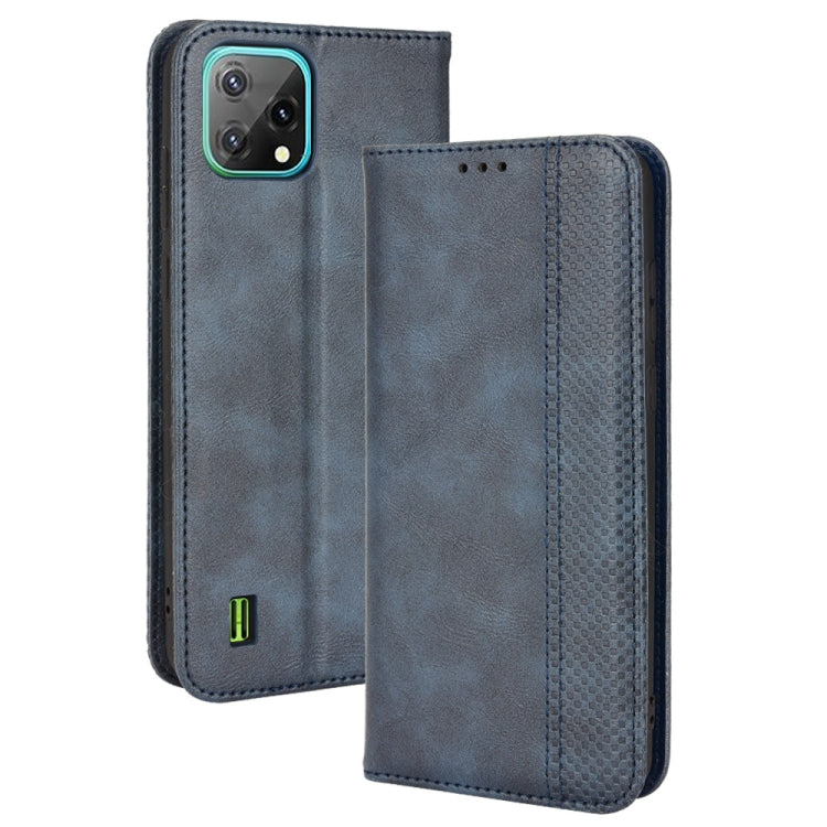 Magnetic Buckle Retro Crazy Horse Leather Phone Case, Compatible with Blackview A55