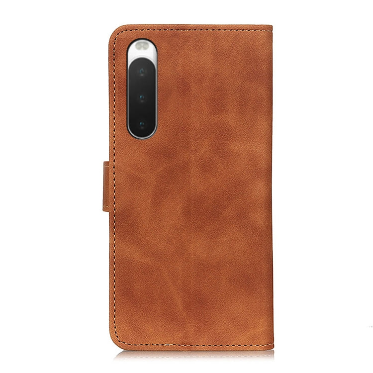 KHAZNEH Retro Texture Horizontal Flip Leather Phone Case, Compatible with Sony Xperia 10 IV