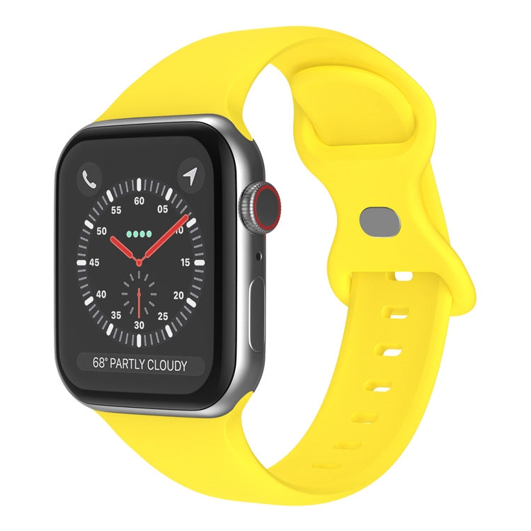 Butterfly Buckle Silicone Watchband, Size: S Compatible with Apple Watch Series, 7 41mm / 6&SE&5&4 40mm / 3&2&1 38mm