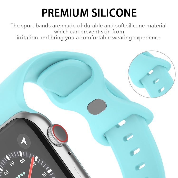 Butterfly Buckle Silicone Watchband, Size: S Compatible with Apple Watch Series, 7 41mm / 6&SE&5&4 40mm / 3&2&1 38mm