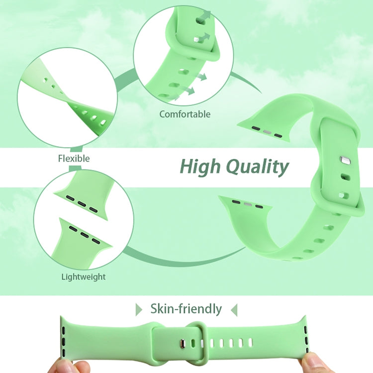 Butterfly Buckle Silicone Watchband, Size: S Compatible with Apple Watch Series, 7 41mm / 6&SE&5&4 40mm / 3&2&1 38mm