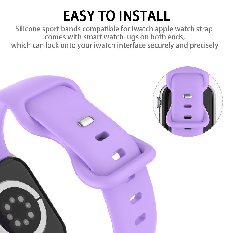 Butterfly Buckle Silicone Watchband, Size: S Compatible with Apple Watch Series, 7 41mm / 6&SE&5&4 40mm / 3&2&1 38mm