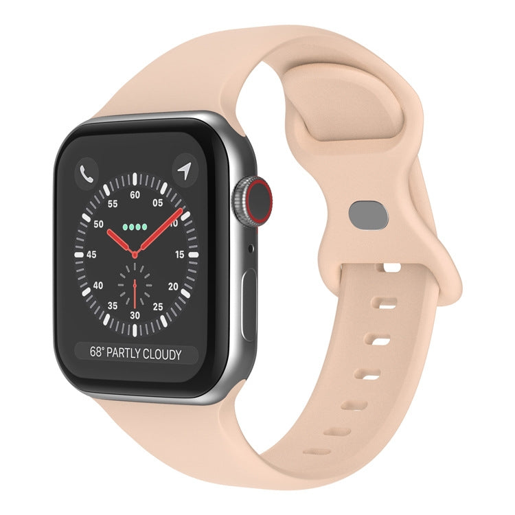 Butterfly Buckle Silicone Watchband, Size: L Compatible with Apple Watch Series, 7 41mm / 6&SE&5&4 40mm / 3&2&1 38mm