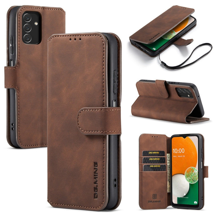DG.MING Retro Oil Edge Flip Leather Phone Case, Compatible with Samsung Galaxy A13 4G