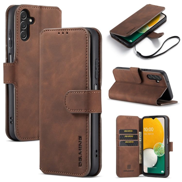 DG.MING Retro Oil Edge Flip Leather Phone Case, Compatible with Samsung Galaxy A13 5G