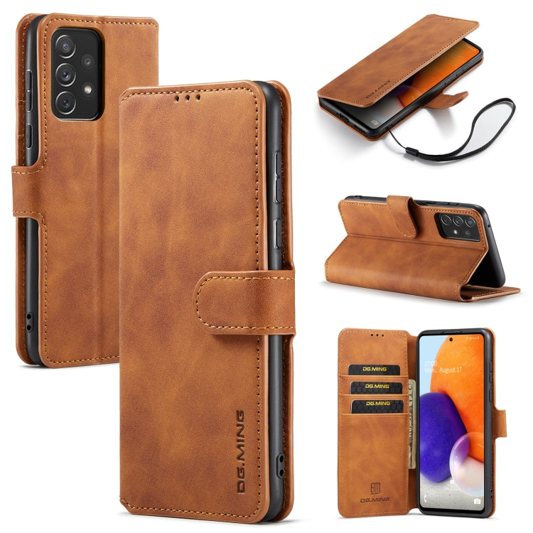 DG.MING Retro Oil Edge Flip Leather Phone Case, Compatible with Samsung Galaxy A73 5G