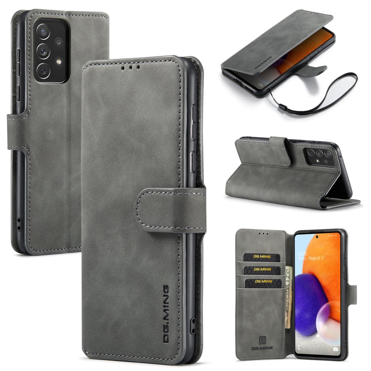 DG.MING Retro Oil Edge Flip Leather Phone Case, Compatible with Samsung Galaxy A73 5G