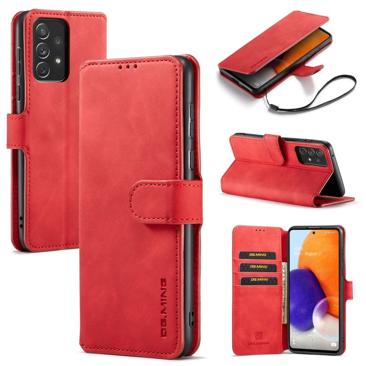 DG.MING Retro Oil Edge Flip Leather Phone Case, Compatible with Samsung Galaxy A73 5G