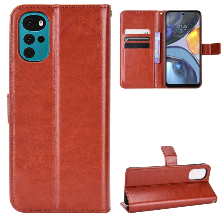 Retro Crazy Horse Texture Leather Phone Case, Compatible with Motorola Moto G22