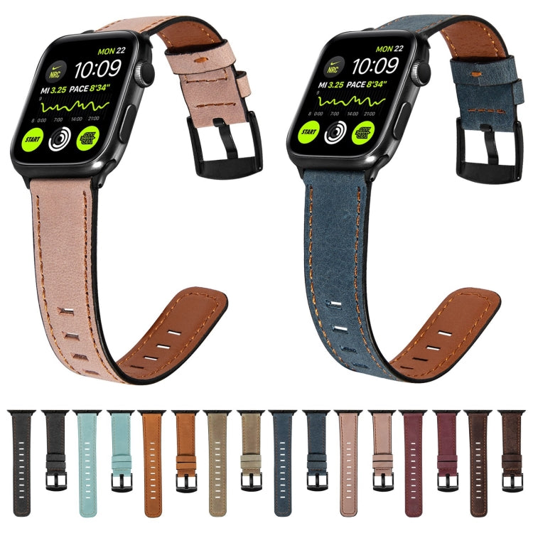 Retro Leather Watch Band Compatible with Apple Watch Series, 7 41mm / 6&SE&5&4 40mm / 3&2&1 38mm