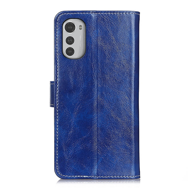 Retro Crazy Horse Texture Horizontal Flip Leather Phone Case, Compatible with Motorola Moto E32 4G