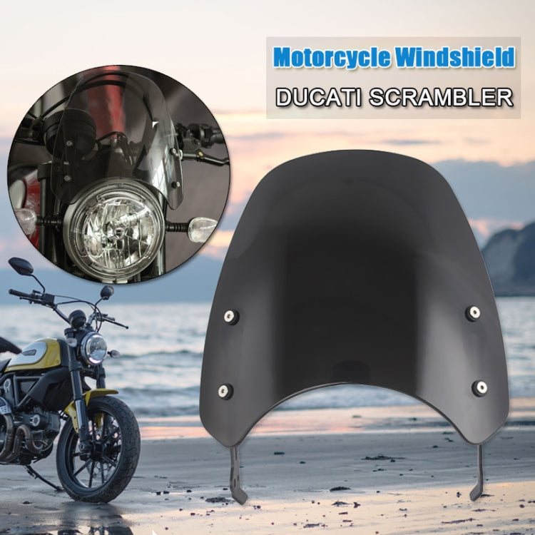 XRL-DF-7654 Motorcycle Headlight Retro Windshield compatible with DUCATI