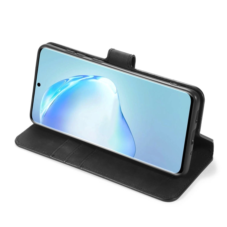 DG.MING Retro Oil Side Horizontal Flip Case with Holder & Card Slots & Wallet, Compatible with Galaxy S20