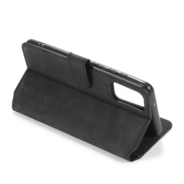 DG.MING Retro Oil Side Horizontal Flip Case with Holder & Card Slots & Wallet, Compatible with Galaxy S20