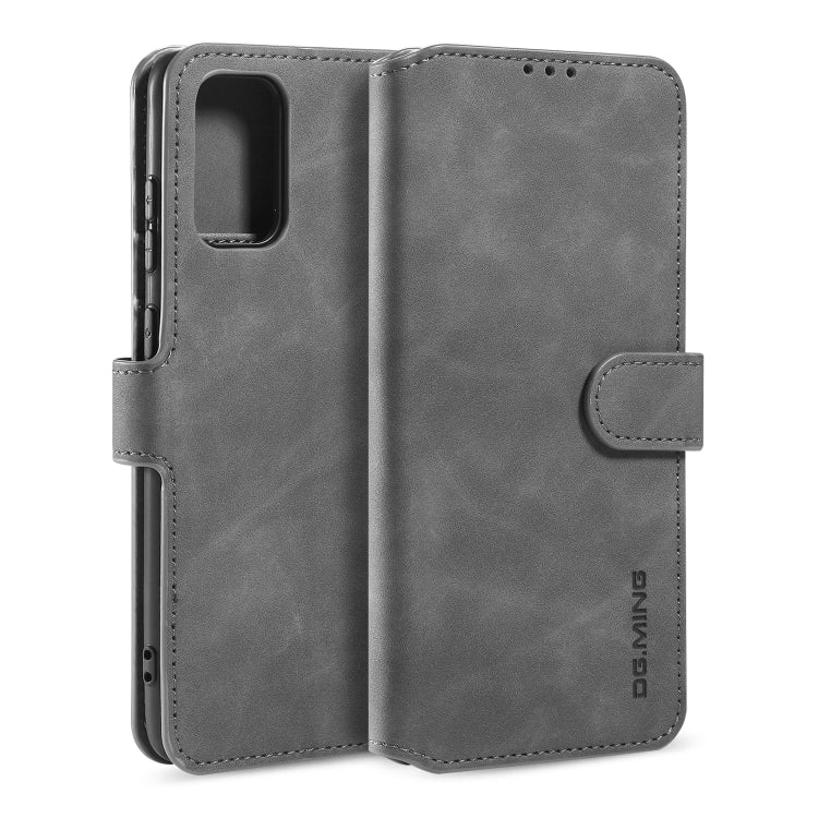 DG.MING Retro Oil Side Horizontal Flip Case with Holder & Card Slots & Wallet, Compatible with Galaxy S20