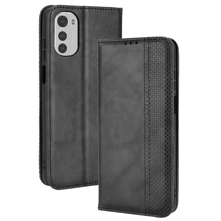Magnetic Buckle Retro Crazy Horse Leather Phone Case, Compatible with Motorola Moto G22 / E32s 4G