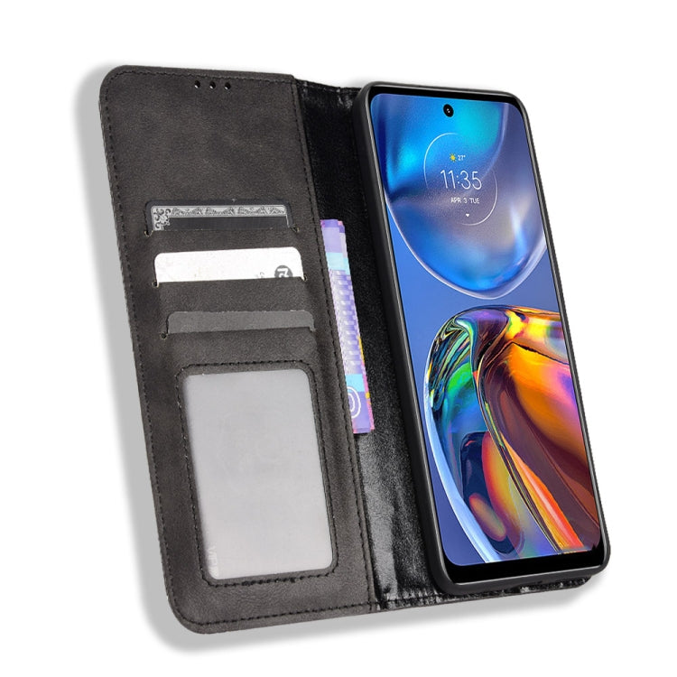 Magnetic Buckle Retro Crazy Horse Leather Phone Case, Compatible with Motorola Moto G22 / E32s 4G