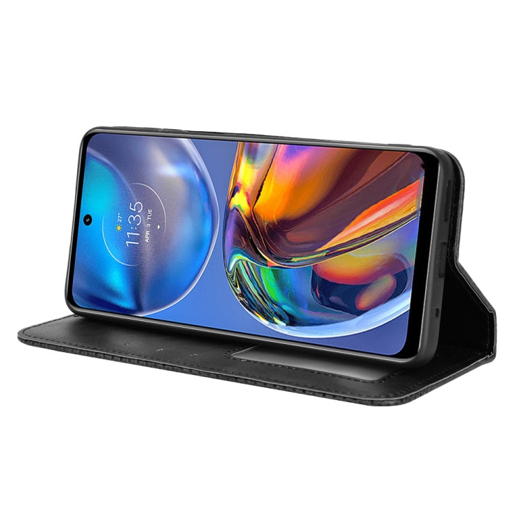 Magnetic Buckle Retro Crazy Horse Leather Phone Case, Compatible with Motorola Moto G22 / E32s 4G