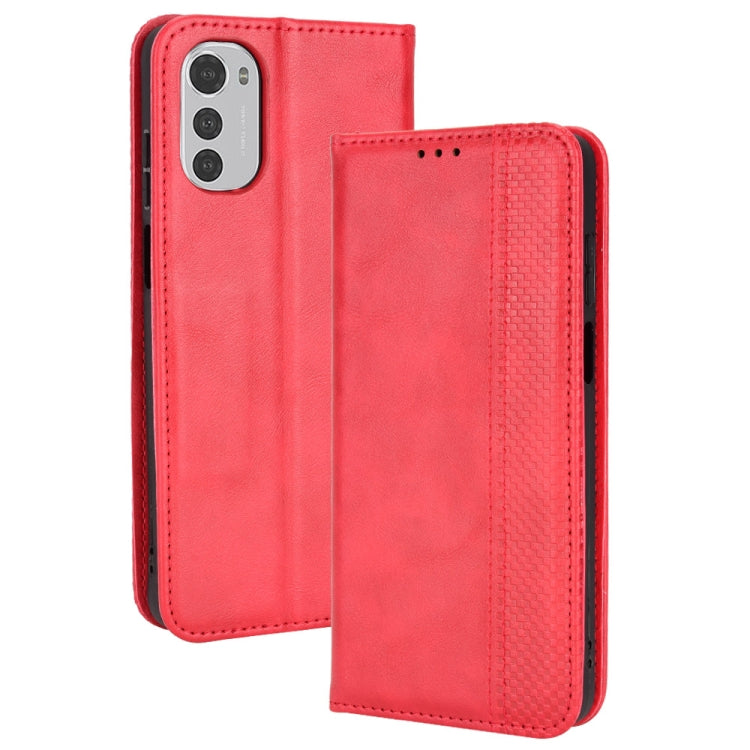 Magnetic Buckle Retro Crazy Horse Leather Phone Case, Compatible with Motorola Moto G22 / E32s 4G