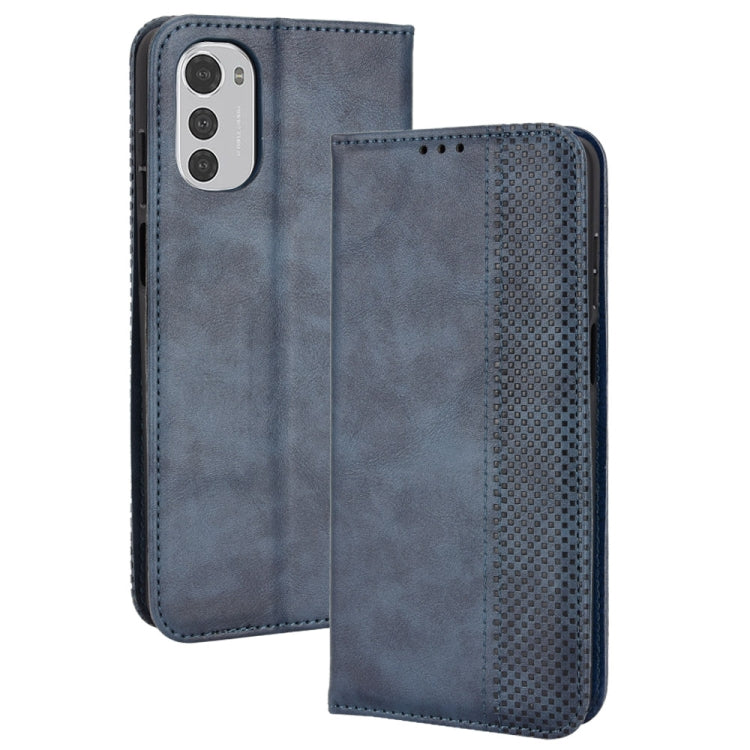 Magnetic Buckle Retro Crazy Horse Leather Phone Case, Compatible with Motorola Moto G22 / E32s 4G