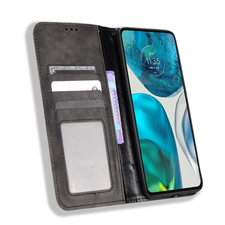 Magnetic Buckle Retro Crazy Horse Leather Phone Case, Compatible with Motorola Moto G71s/G82 5G/G52 4G